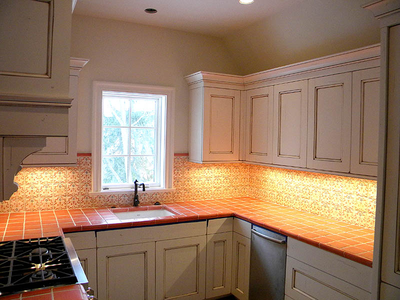 Beautiful kitchen backsplash in guest house