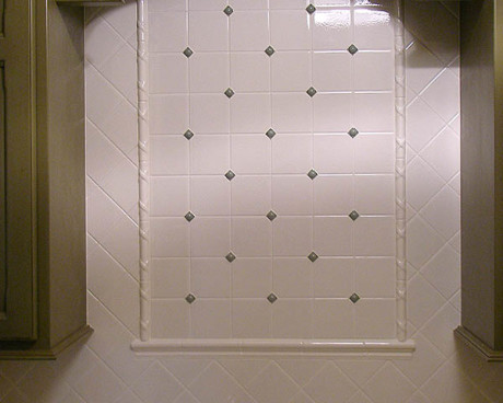 Ceramic tiles laundry backsplash