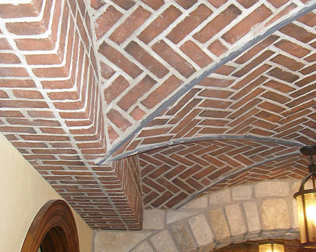 Herring bone brick veneer pattern