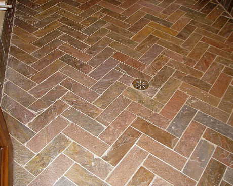 Herring bone slate tiles pattern