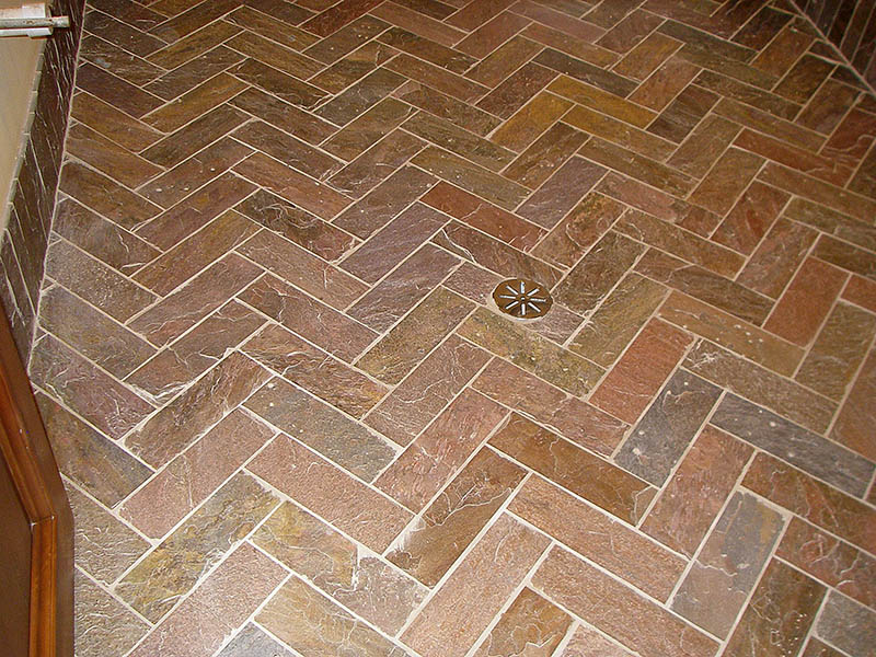 Herring bone slate tiles pattern