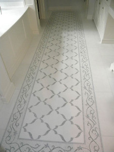 Impressing tassos white and mint marble custom made mosaic floor
