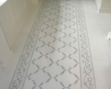 Impressing tassos white and mint marble custom made mosaic floor