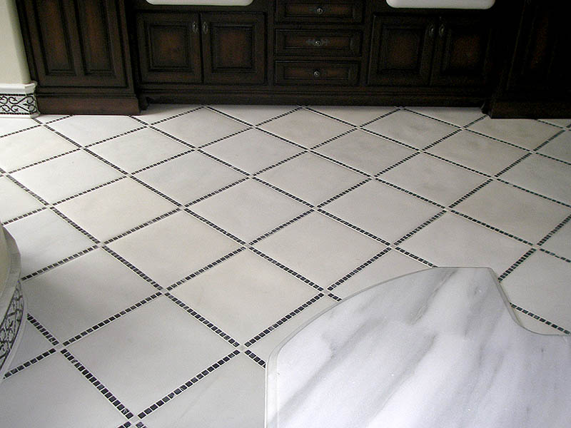 Master bathroom stone floor