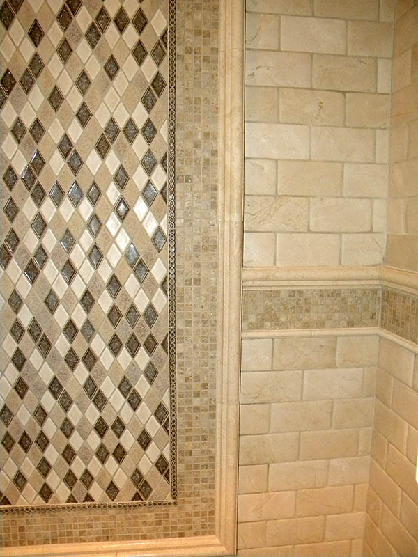 Sonoma tiles picture frame in the shower