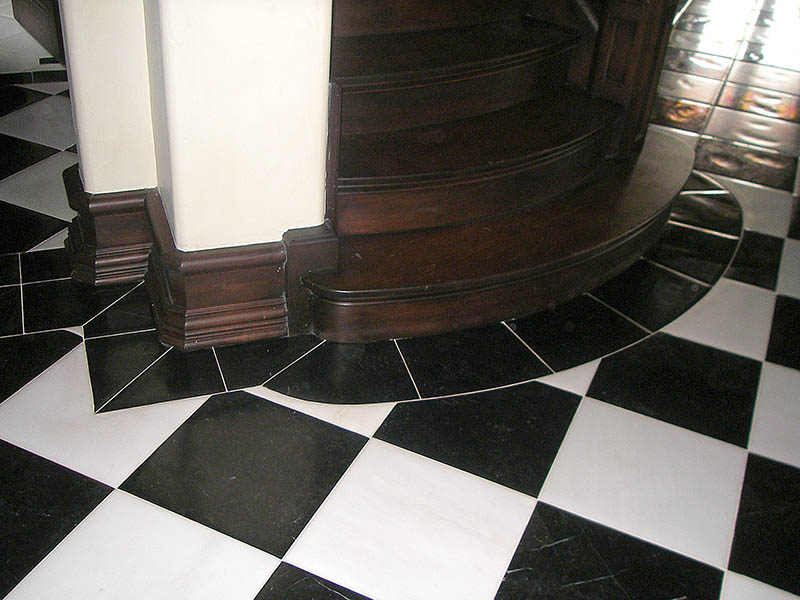 Stone floor with stone border