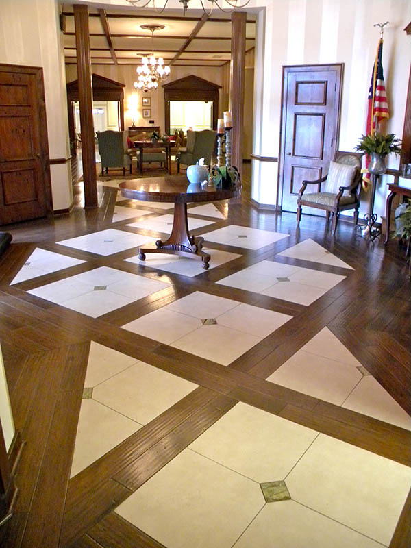 Tiles with wood foor pattern