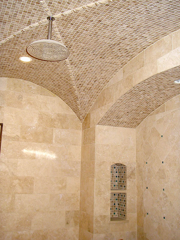 Travertine steam shower