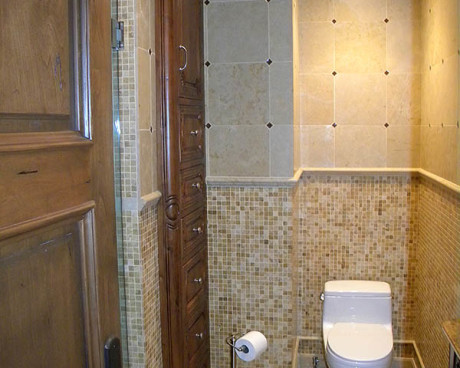 Very attractive stone bathroom